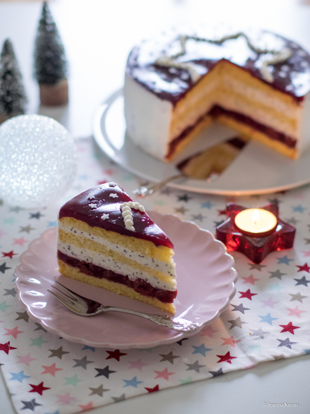 Mohntorte mit Glühweinkirschen - Die Küchenzuckerschnecke