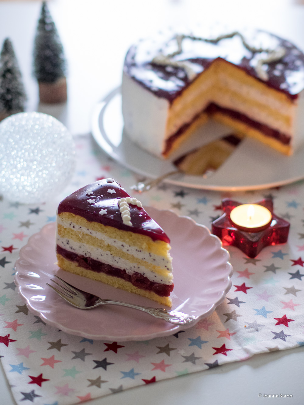 Mohntorte mit Glühweinkirschen - Die Küchenzuckerschnecke