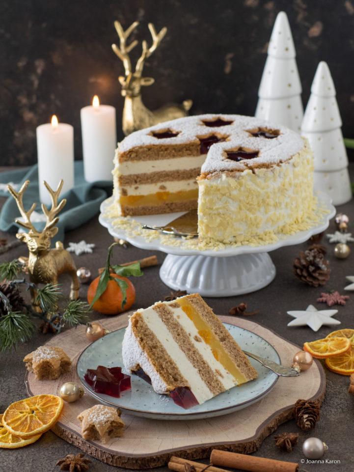 Spekulatuis-Mandarinen-Torte mit Gelee-Sternen - Die Küchenzuckerschnecke