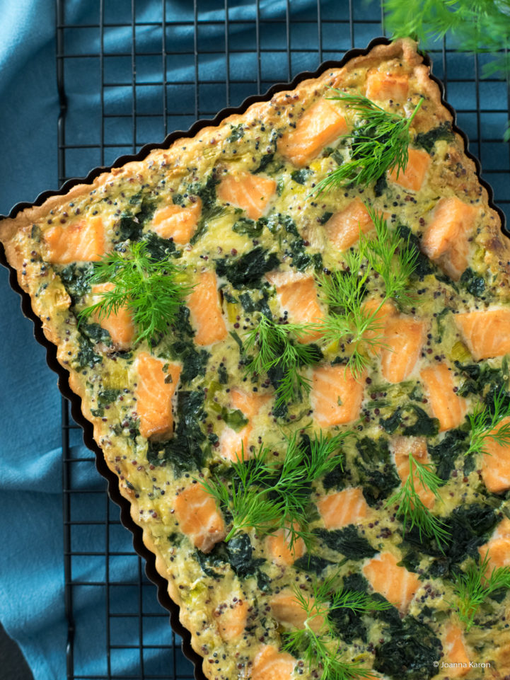 Quinoa-Lachs-Quiche mit Lauch und Spinat - Die Küchenzuckerschnecke