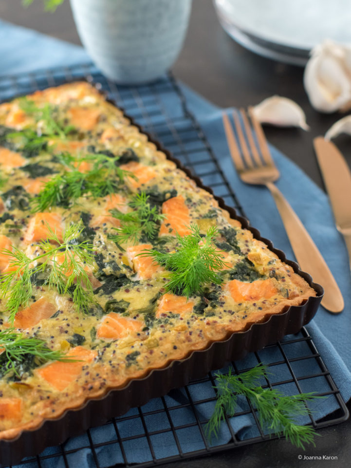 Quinoa-Lachs-Quiche mit Lauch und Spinat - Die Küchenzuckerschnecke